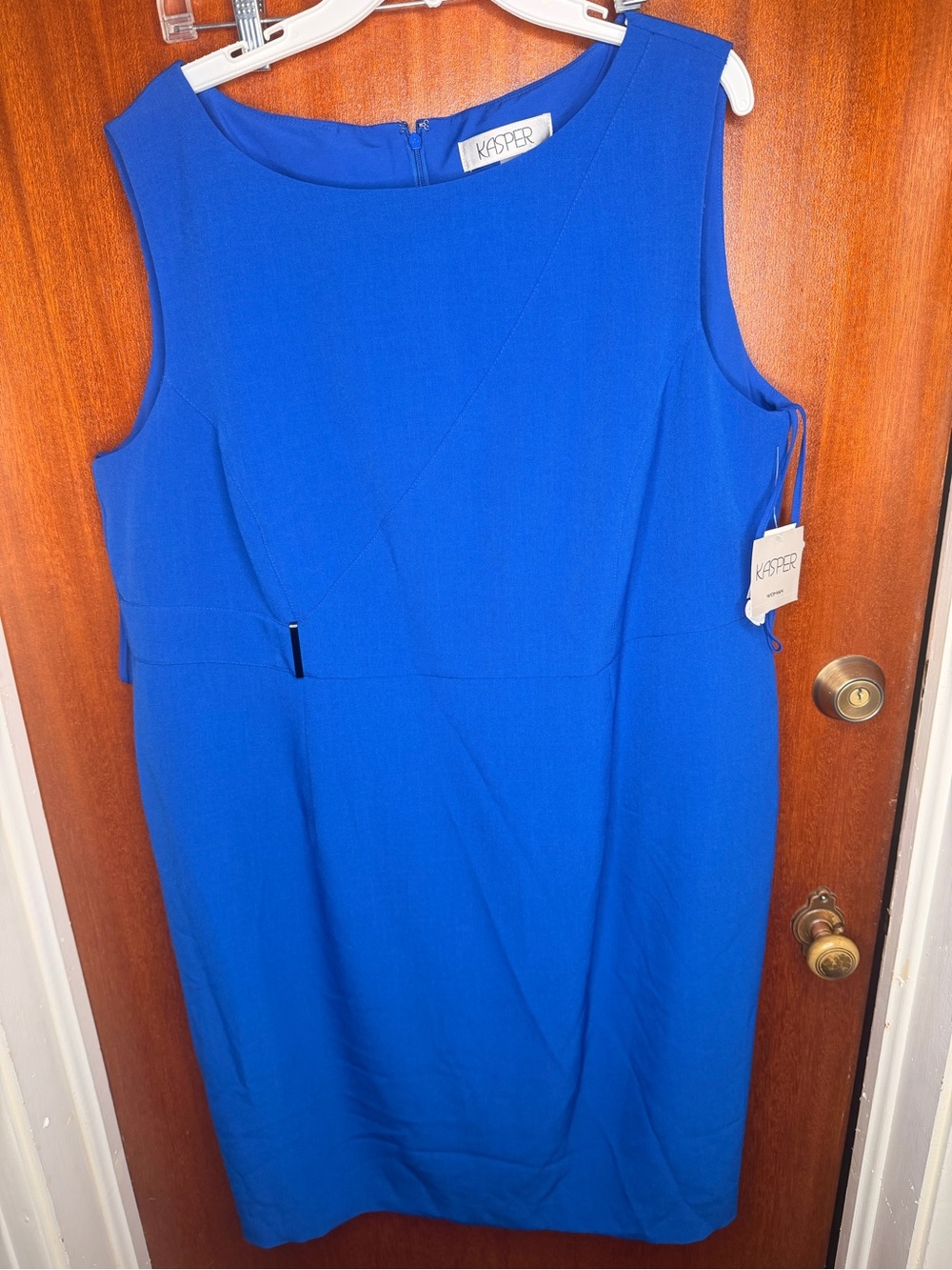 Kasper Sleeveless Cobalt Blue Sheath Dress